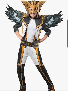 Rubie's Gold, White & Black Hawk Girl Kids Superhero Costume Size Med